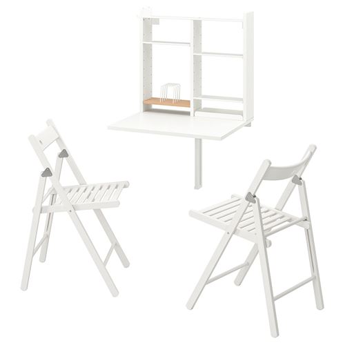 NORBERG/TERJE, mutfak masası takımı, beyaz, 2 sandalyeli