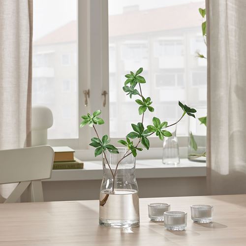 TIDVATTEN, vase, transparent glass, 18 cm