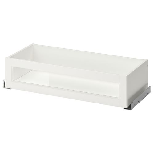 KOMPLEMENT, çerçeveli cam panelli çekmece, beyaz, 75x35 cm