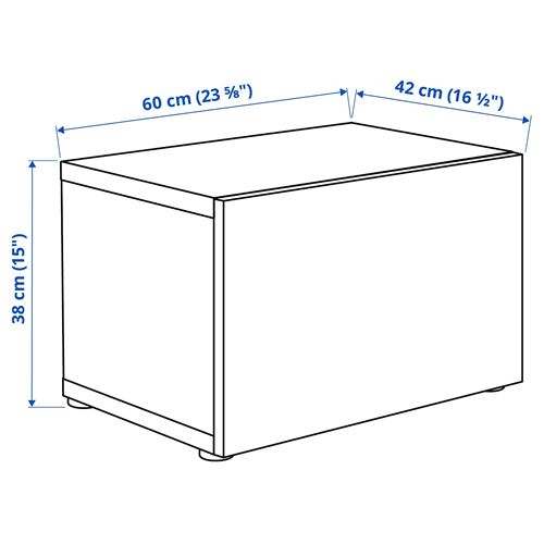 BESTA/SELSVIKEN, shelving unit, black-brown/black, 60x42x38 cm