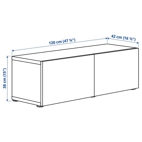 BESTA/SELSVIKEN, wall cabinet, black-brown/black, 120x42x38 cm