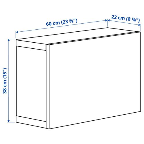 BESTA/LAPPVIKEN, shelving unit, blackbrown, 60x20x38 cm