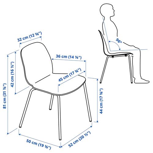 LIDAS/SEFAST, sandalye, mavi-krom kaplama
