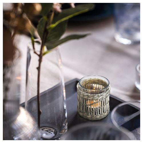 SLIPPRIG saz el yapımı tealight mumluk IKEA