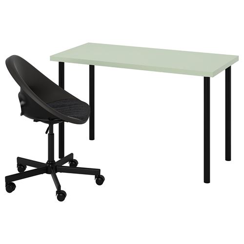 LAGKAPTEN/ADILS, çalışma masası ve sandalye, açık yeşil-koyu gri