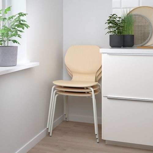 SIGTRYGG/SEFAST, sandalye, huş-beyaz