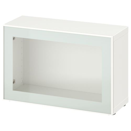 BESTA white/clear glass 60x22x38 cm shelving unit IKEA