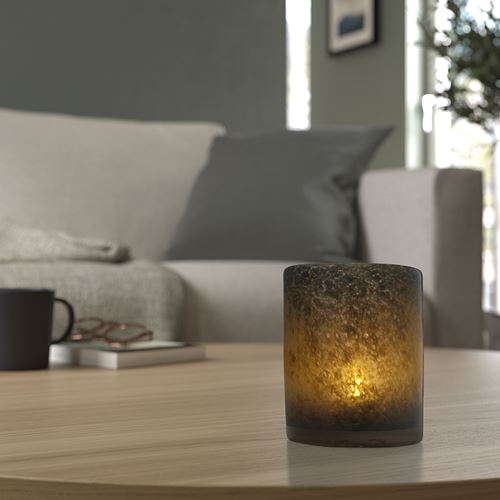 VINDSTILLA gri 11 cm tealight mumluk IKEA
