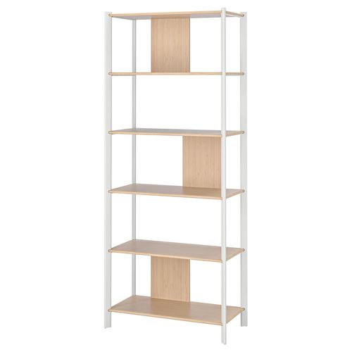 JATTESTA white/bamboo 80x195 cm shelving unit IKEA