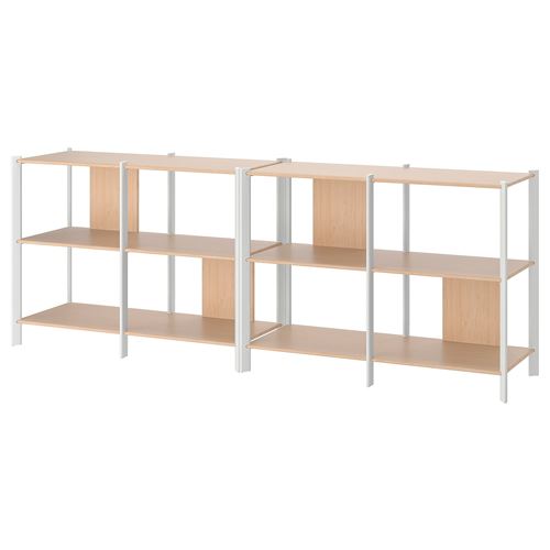JATTESTA white/bamboo 240x85 cm shelving unit IKEA