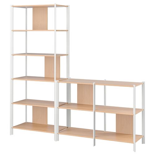 JATTESTA white/bamboo 200x194 cm shelving unit IKEA
