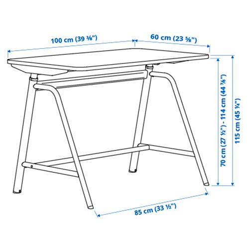 GLADHÖJDEN white 100x60 cm height adjustable desk IKEA