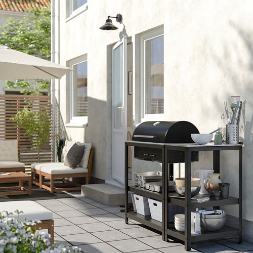 GRILLSKAR stainless steel/black 125x61 cm charcoal barbecue IKEA