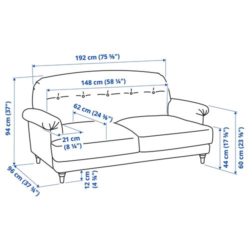 ESSEBODA knaback anthracite 2-seat sofa | IKEA
