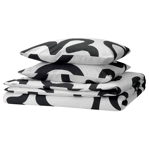 KLIPPBRÄCKA,double quilt cover and 2 pillowcases