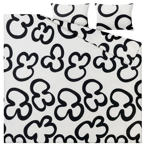 KLIPPBRÄCKA,double quilt cover and 2 pillowcases