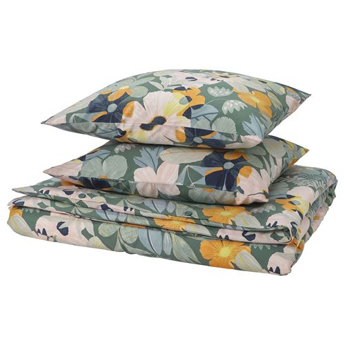 FÄLTGRÄSMOTT,double quilt cover and 2 pillowcases