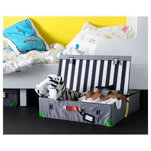 FLYTTBAR yatak altı eşya kutusu koyu gri 58x58x15 cm