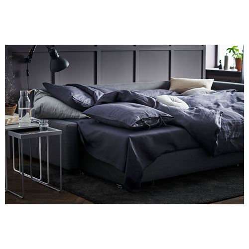 FRIHETEN, corner sofa-bed, skiftebo dark grey