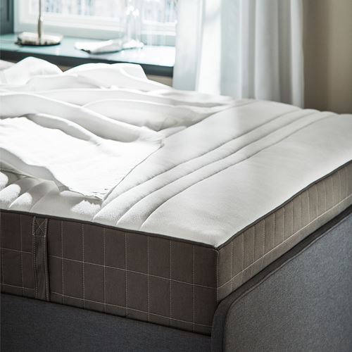 HÖVAG, çift kişilik yatak, koyu gri, 140x200 cm